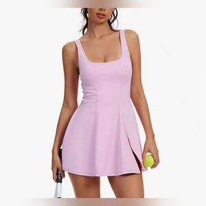 NWT❗Cecinlyn Womens Tennis Dress Built in Shorts Athletic Dress with Pockets S